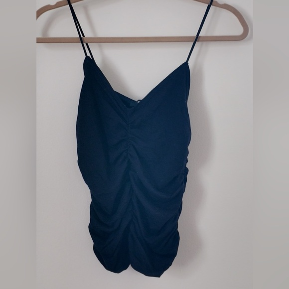 Elegant Black Ruched Women's Tank Top Size L - Minimal , Casual - Picture 1 of 6